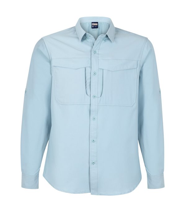 CAMISA SALVIA MANGA LARGA HOMBRE